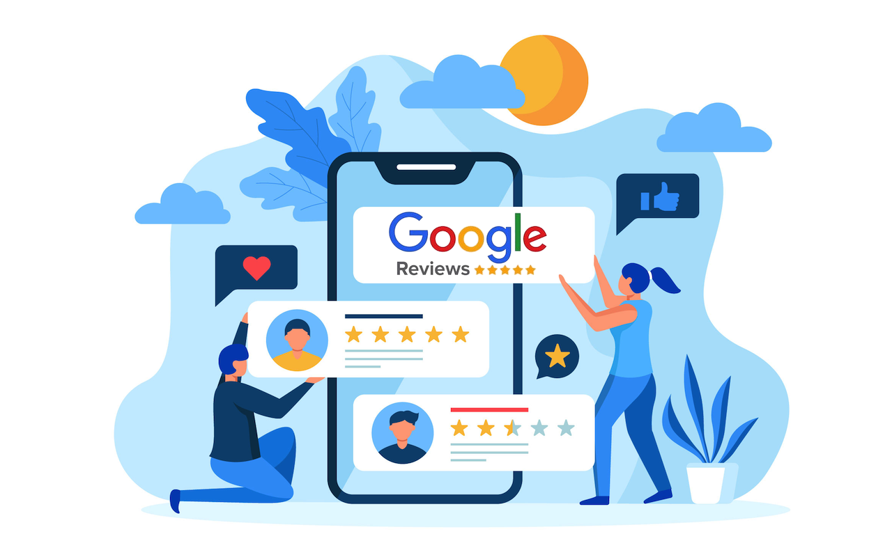 Review management dashboard mockup